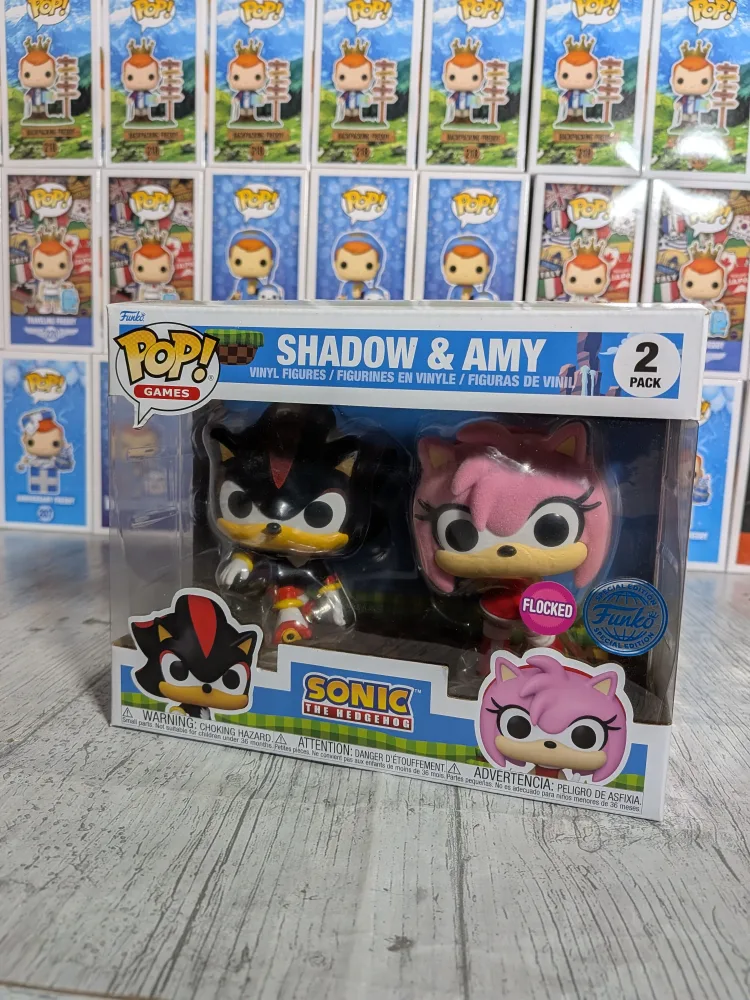 Funko pop Sonic the Hedgehog - Shadow & Amy (Flocked)